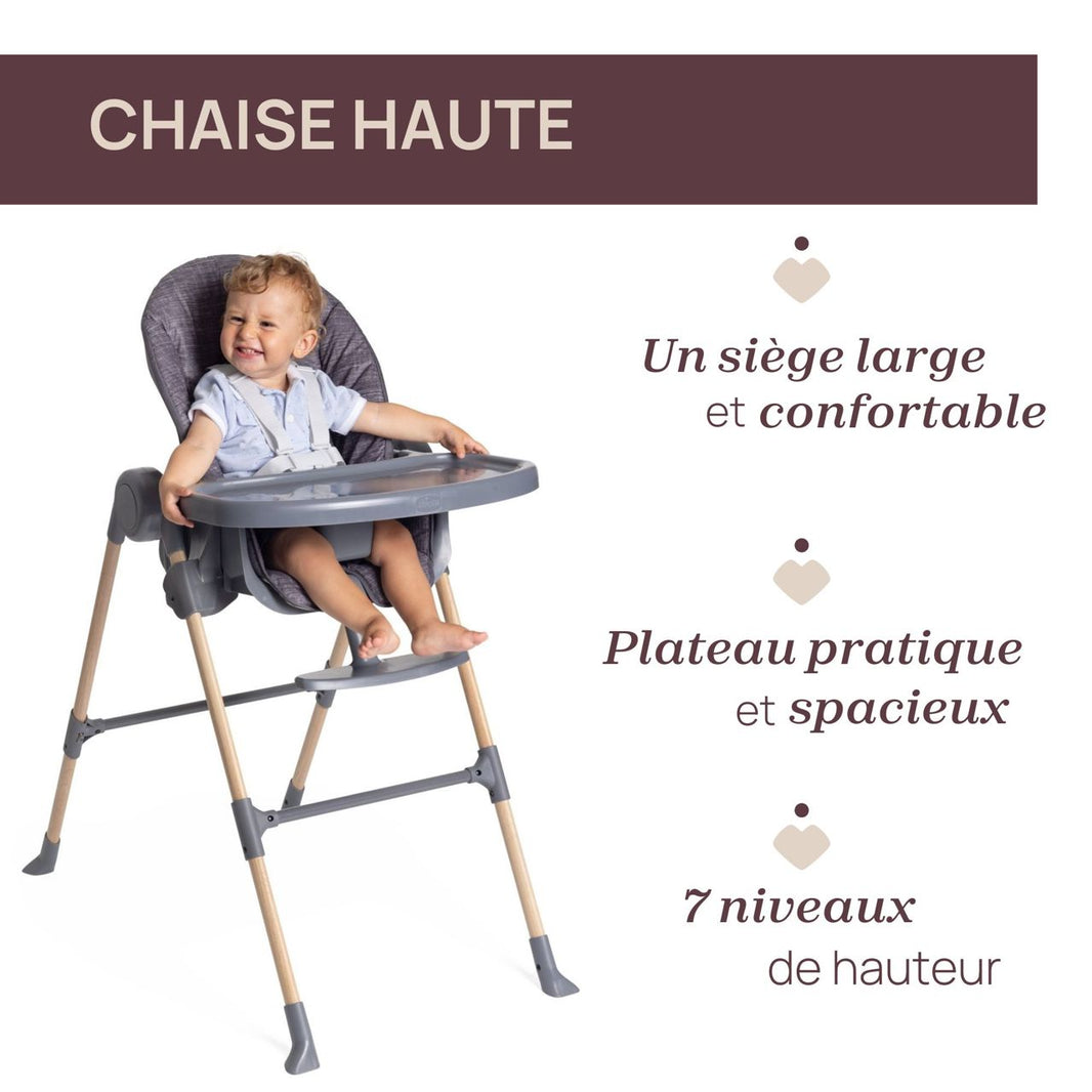 POLLY MAGIC RELAX HIGH CHAIR - GRAPHITE