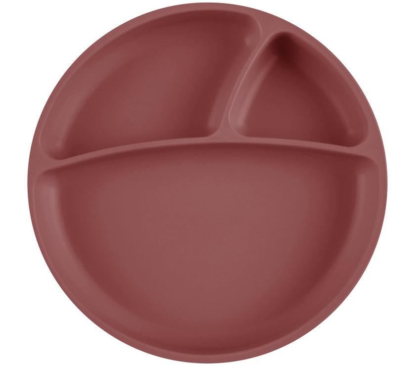 Assiette antidérapante en silicone – Terracotta