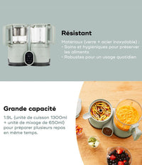 Robot en verre cuisson rapide - Nutribaby Glass Celadon