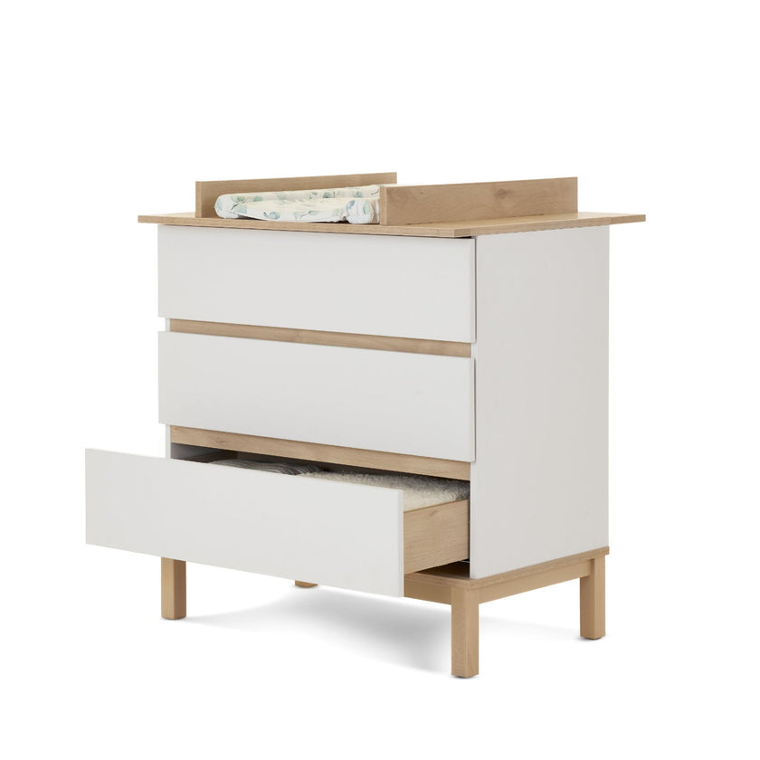 Chambre Duo Astrid - Lit 70x140cm + Commode 3 Tiroires - Blanc