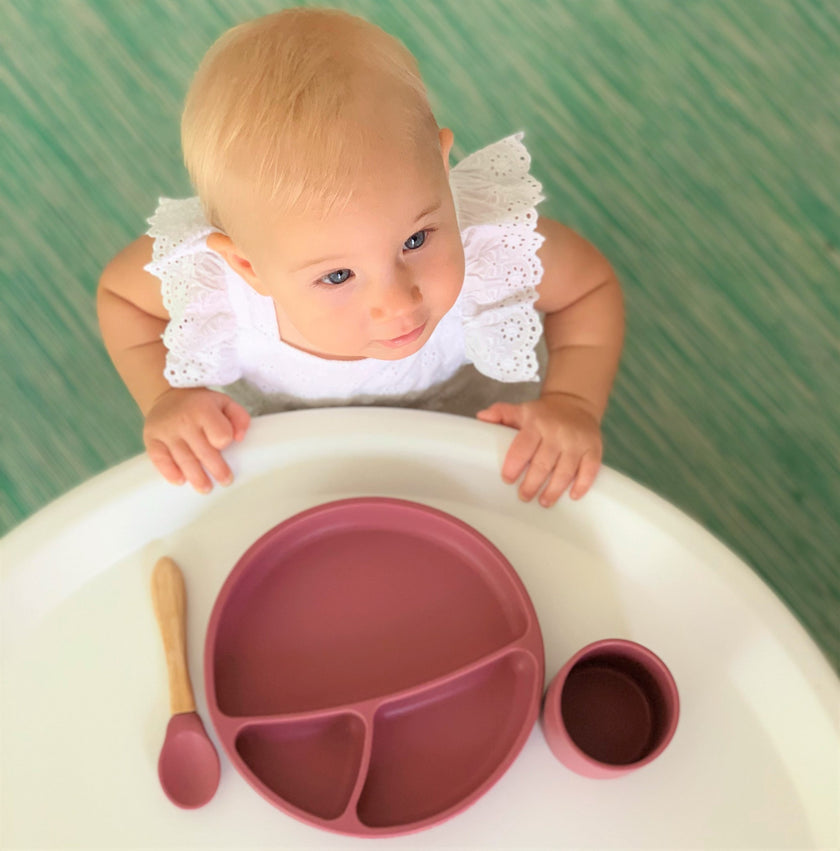 Assiette antidérapante en silicone – Terracotta