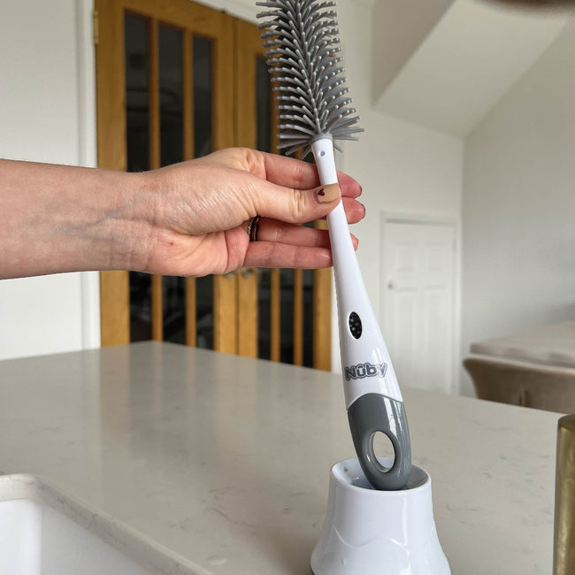 Brosse de Nettoyage pour Biberon et Tétine 2 en 1 avec Support Hygiénique