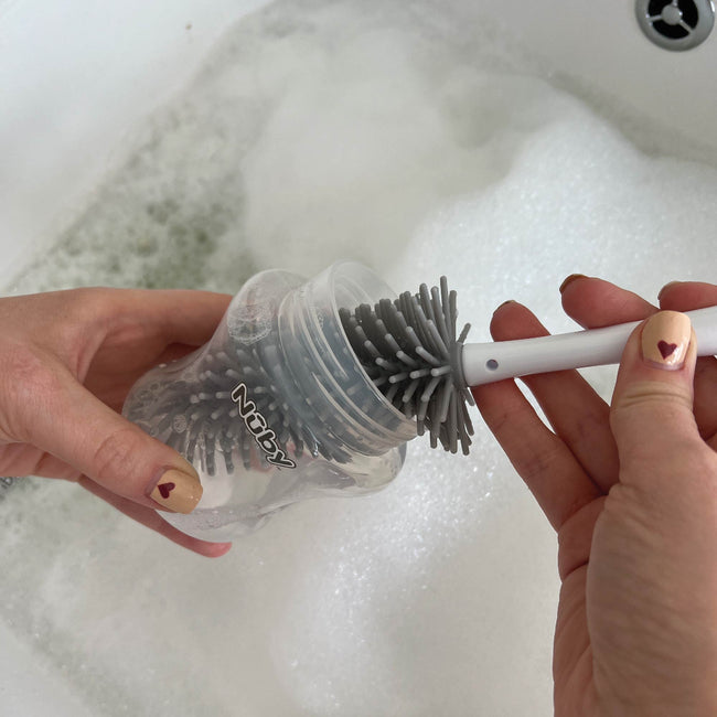 Brosse de Nettoyage pour Biberon et Tétine 2 en 1 avec Support Hygiénique