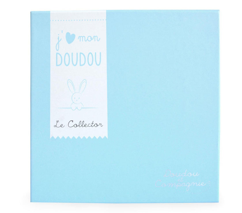 Doudou plat Ours Collector bleu - 24 cm