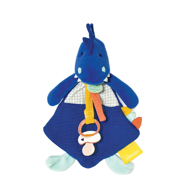 Doudou dinosaure Sachou attache-sucette