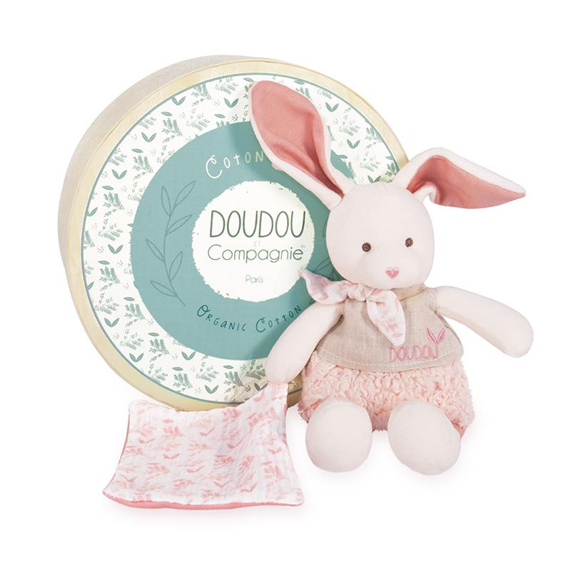 DOUDOU BOTANIC BIO - Lapin MM avec doudou ROSE 24cm