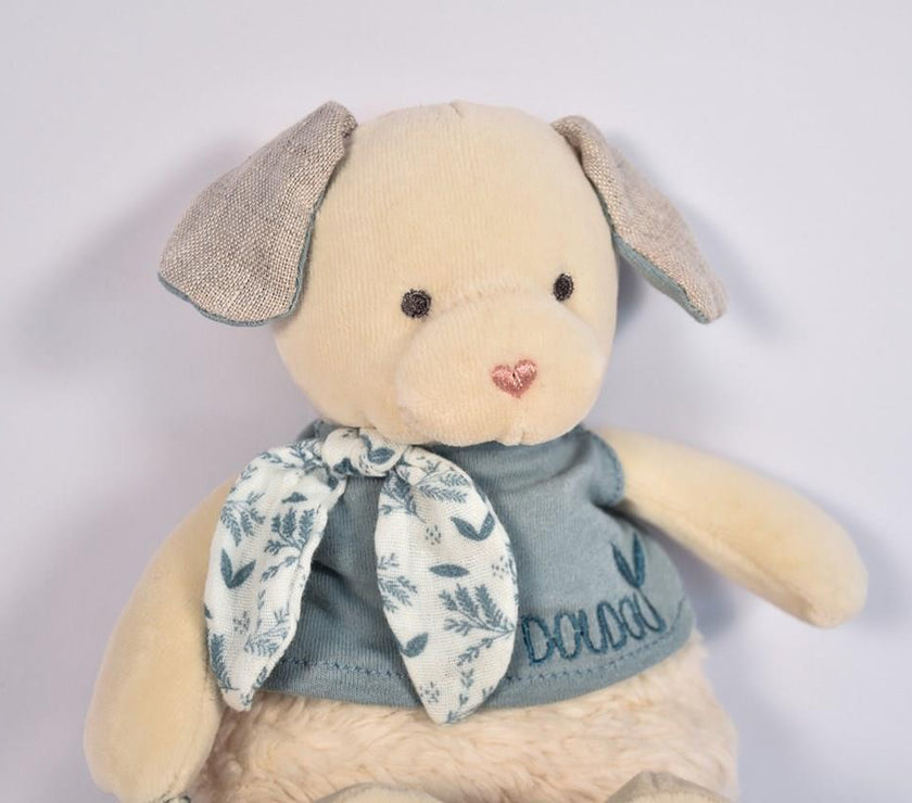 DOUDOU BOTANIC BIO - Chien MM avec doudou BLEU