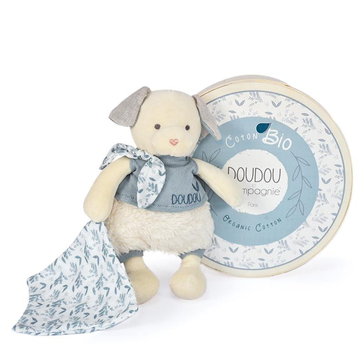 DOUDOU BOTANIC BIO - Chien MM avec doudou BLEU