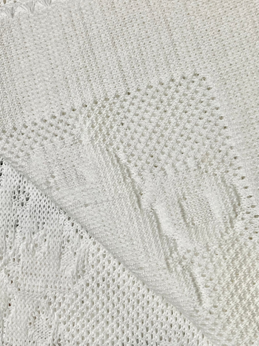 Couverture Bébé en Maille Blanc/Écru