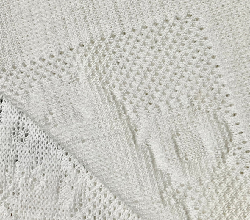 Couverture Bébé en Maille Blanc/Écru