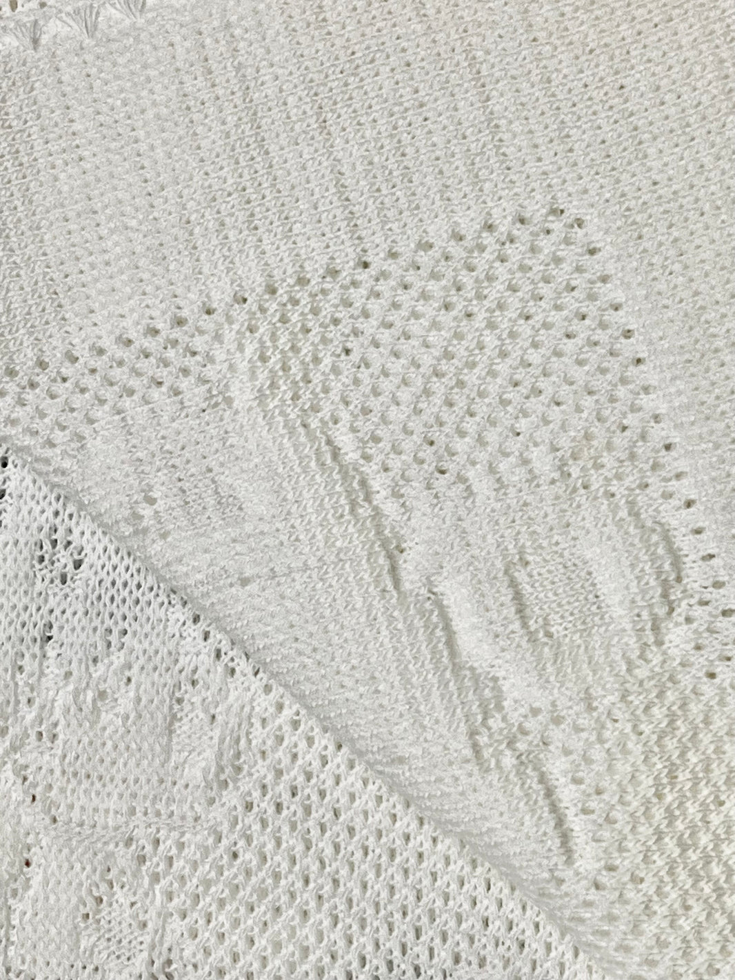 Couverture Bébé en Maille Blanc/Écru