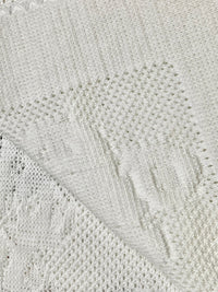 Couverture Bébé en Maille Blanc/Écru