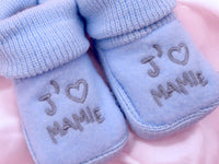 Chaussons pour Bébé (0 à 6 mois) - "J'aime Mamie"