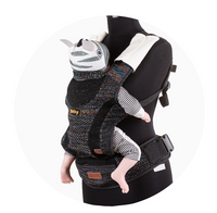 Porte-bébé Bobby avec tricot volant - Multicolore Noir