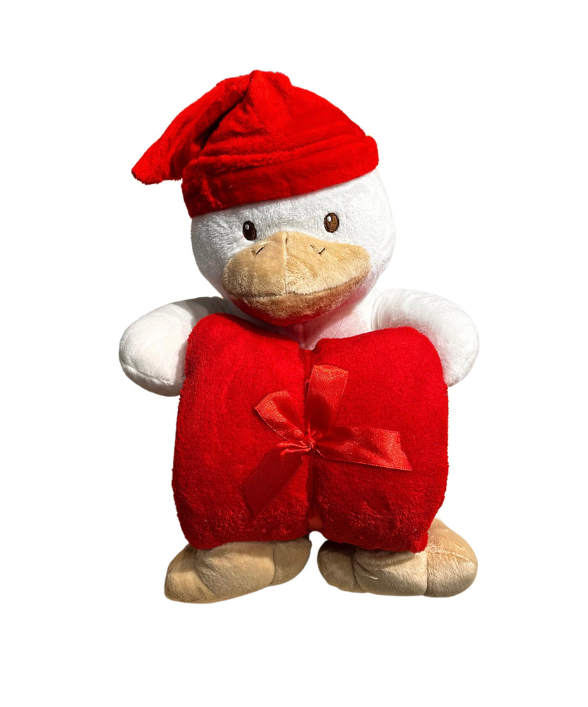 Canard en peluche avec couverture en polaire