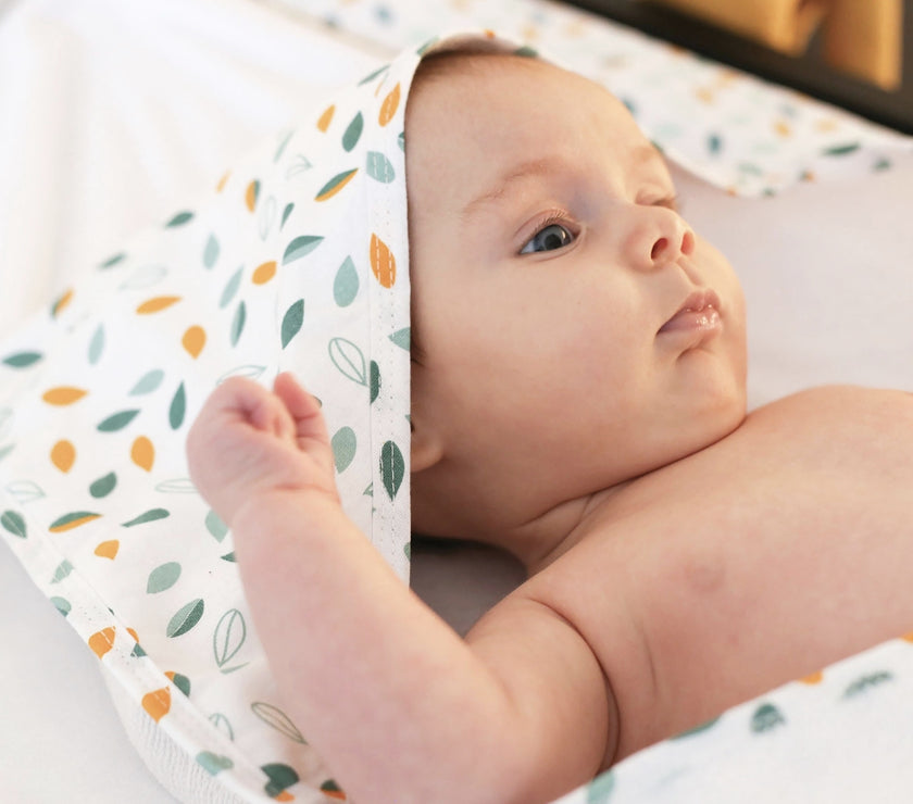 Cape de bain bébé - Feuilles