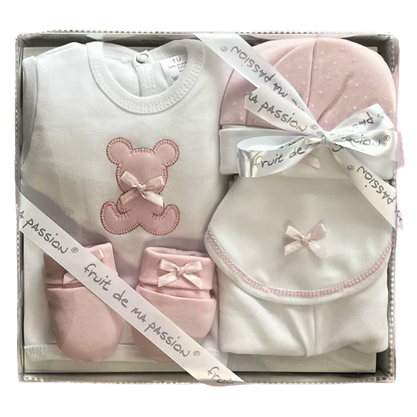 Coffret Naissance 5 Pièces en 100% Coton « Ourson »