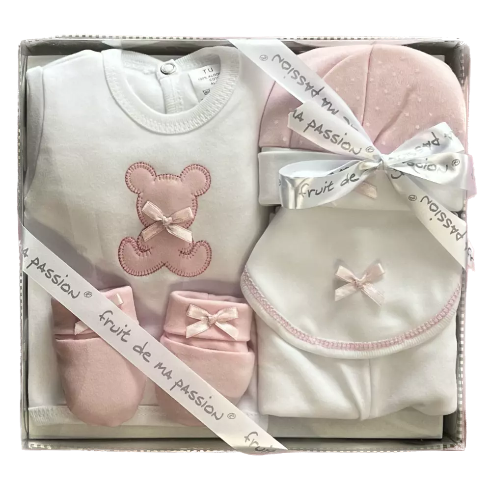 Coffret Naissance 5 Pièces en 100% Coton « Ourson »