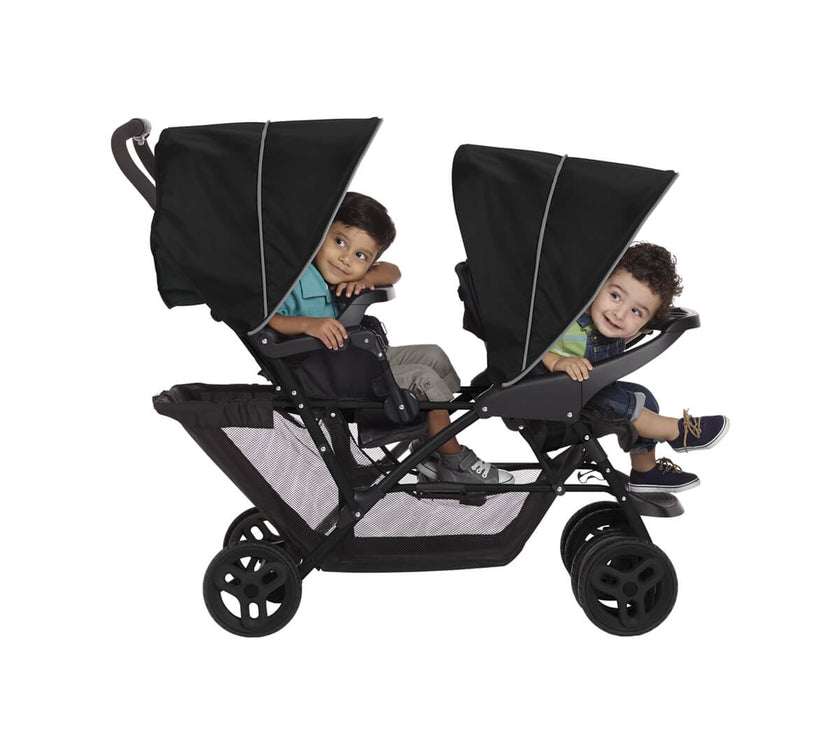 Tandem-Doppelkinderwagen – Grau