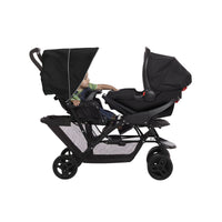 Tandem-Doppelkinderwagen – Grau