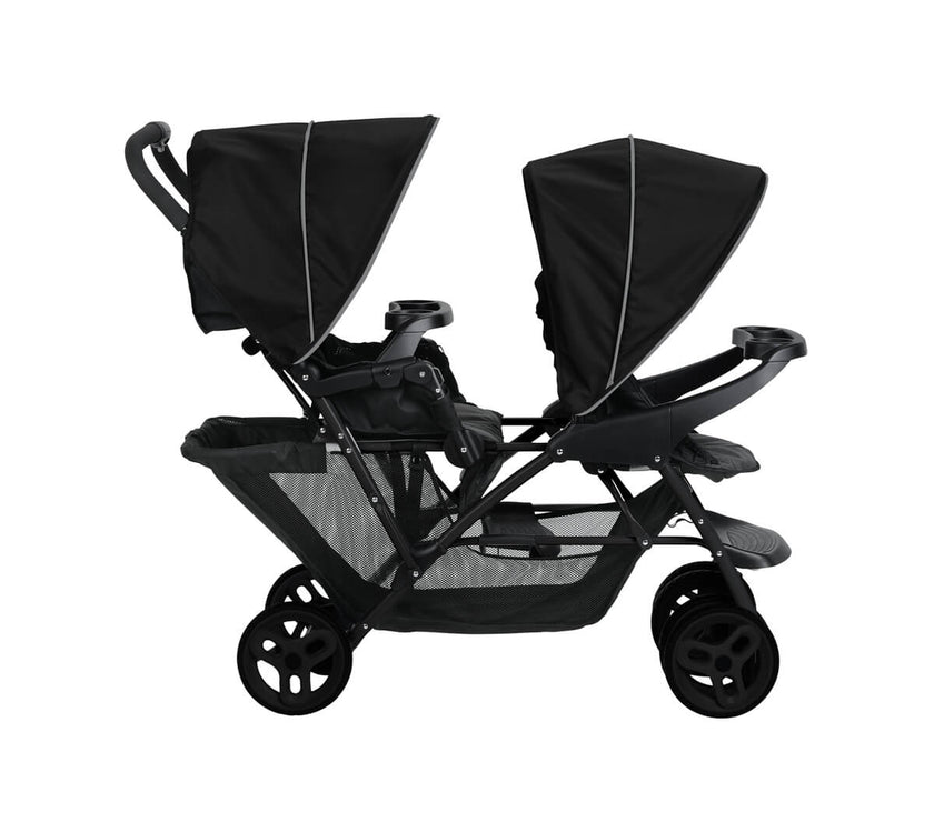 Tandem-Doppelkinderwagen – Grau