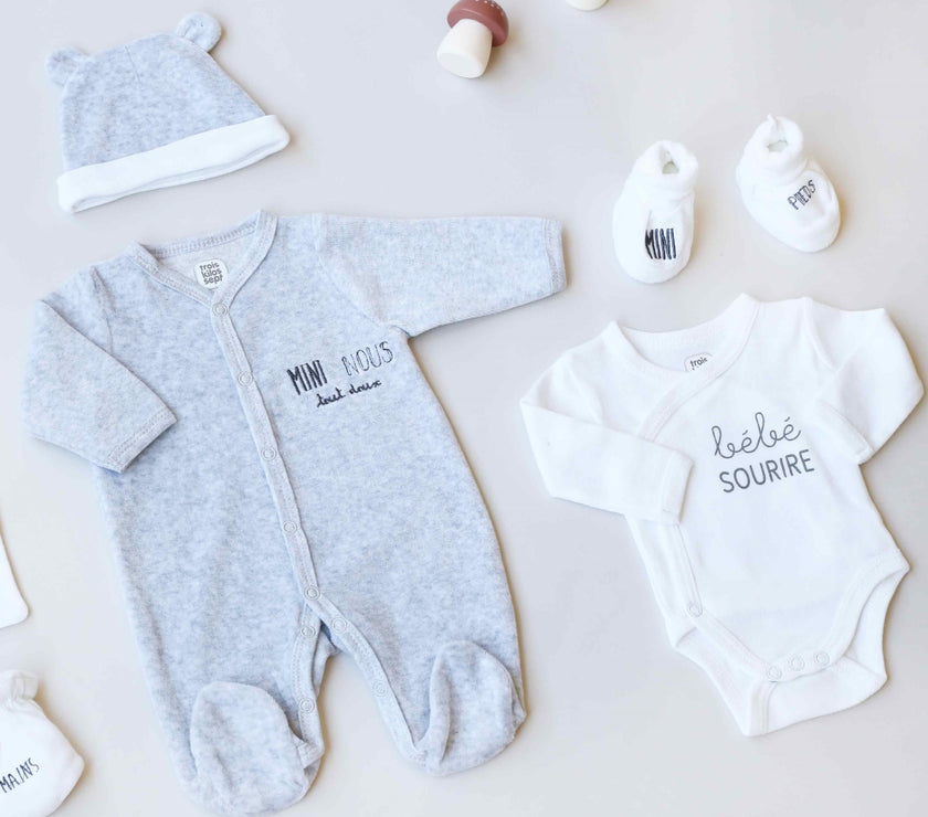 3-piece birth kit - Heather gray 3 months