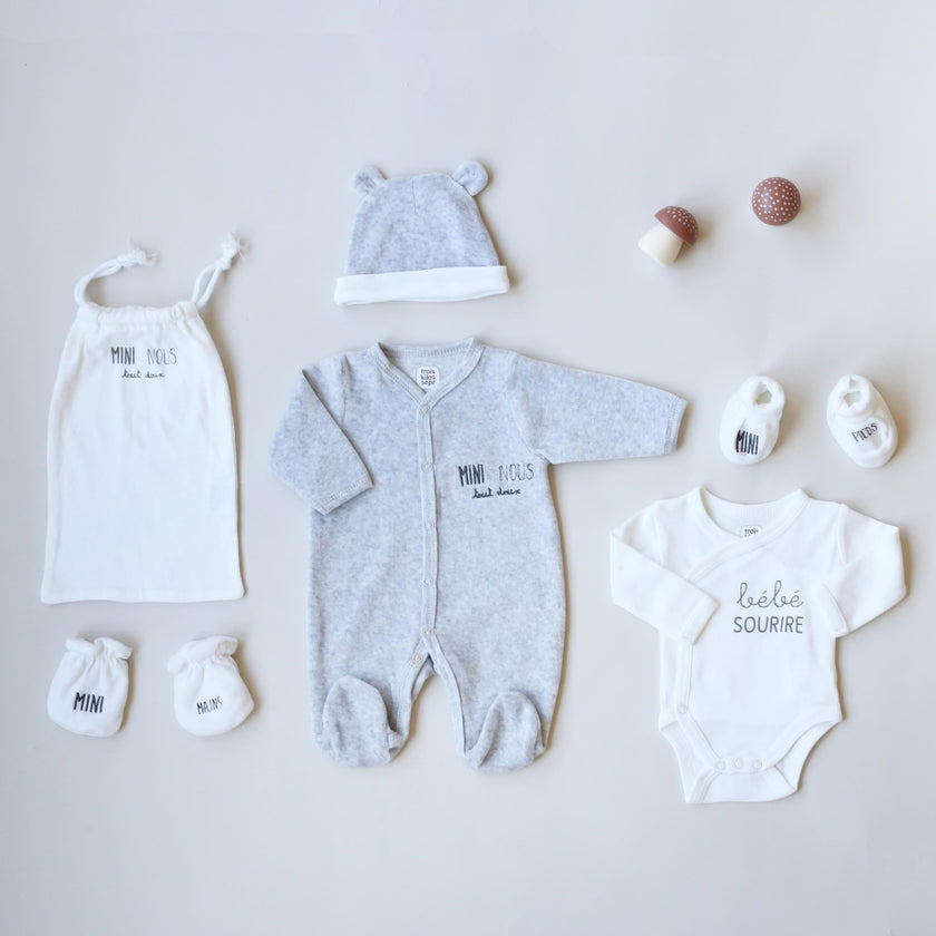 3-piece birth kit - Heather gray 3 months